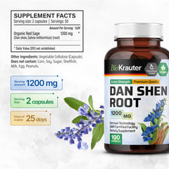 BIO KRAUTER Dan Shen root extract sample emphasizes natural ingredients.