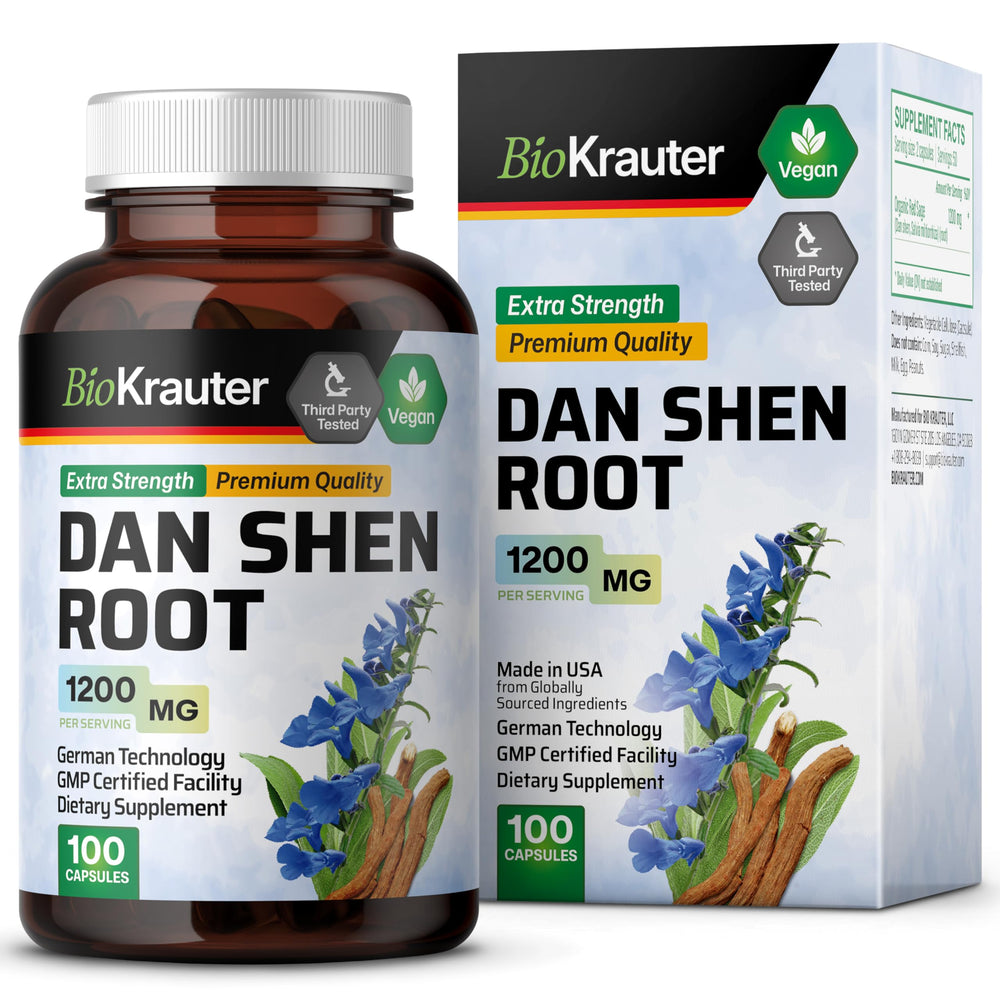 BIO KRAUTER Dan Shen vegan capsules with cellulose casing.