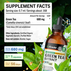 BIO KRAUTER Green Tea Extract liquid closeup showing smooth glycerin-based flavor.
