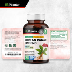 BIO KRAUTER Korean Red Ginseng Capsules on nightstand for easy routine.