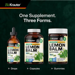 Close-up of lemon balm leaves used in BIO KRAUTER tincture