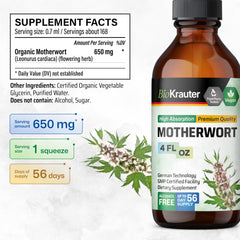 BIO KRAUTER liquid in water illustrates easy 3x daily dosing.