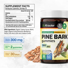 BIO KRAUTER Pine Bark Gummies blueberry flavor for daily use.