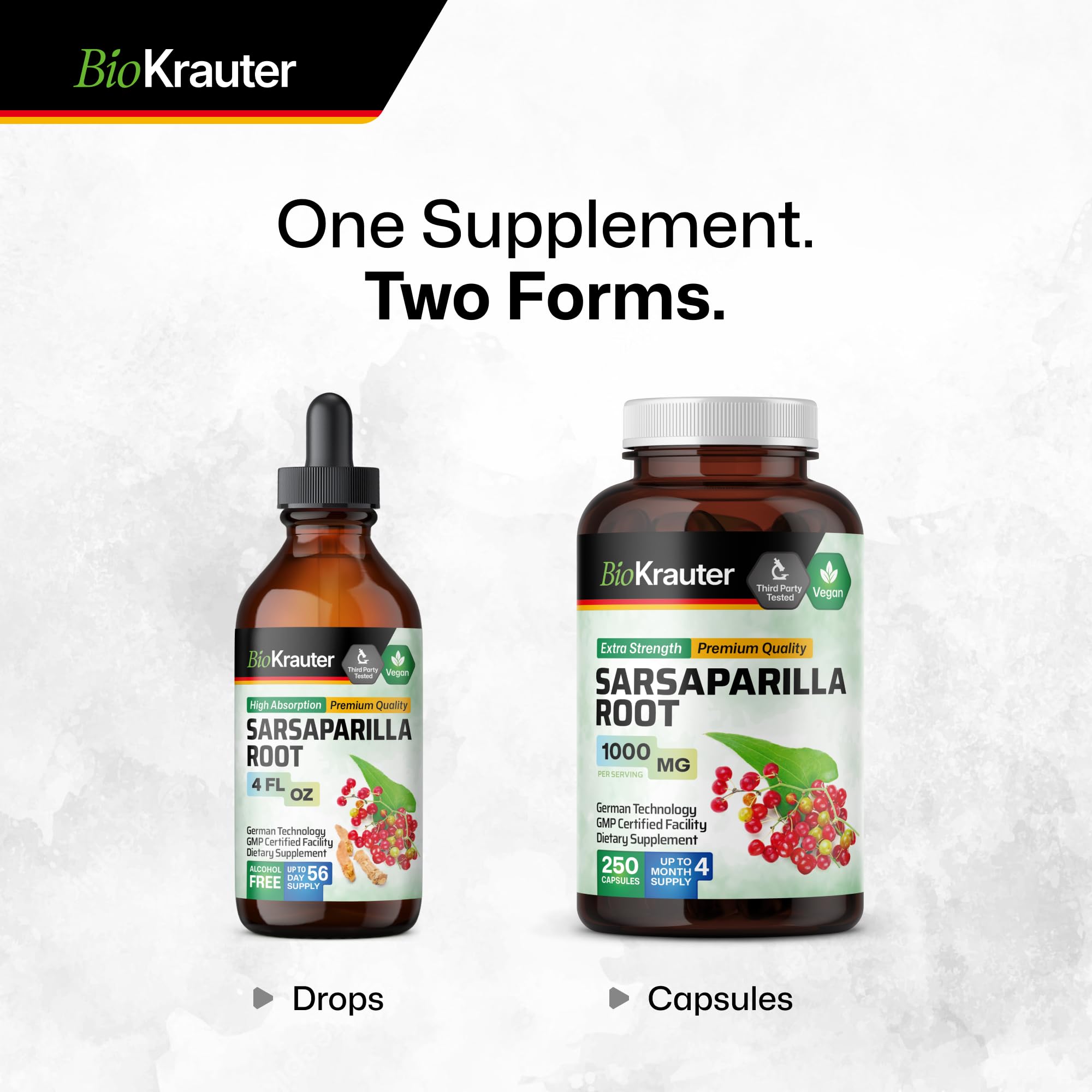 BIO KRAUTER bottle with water for easy swallowing