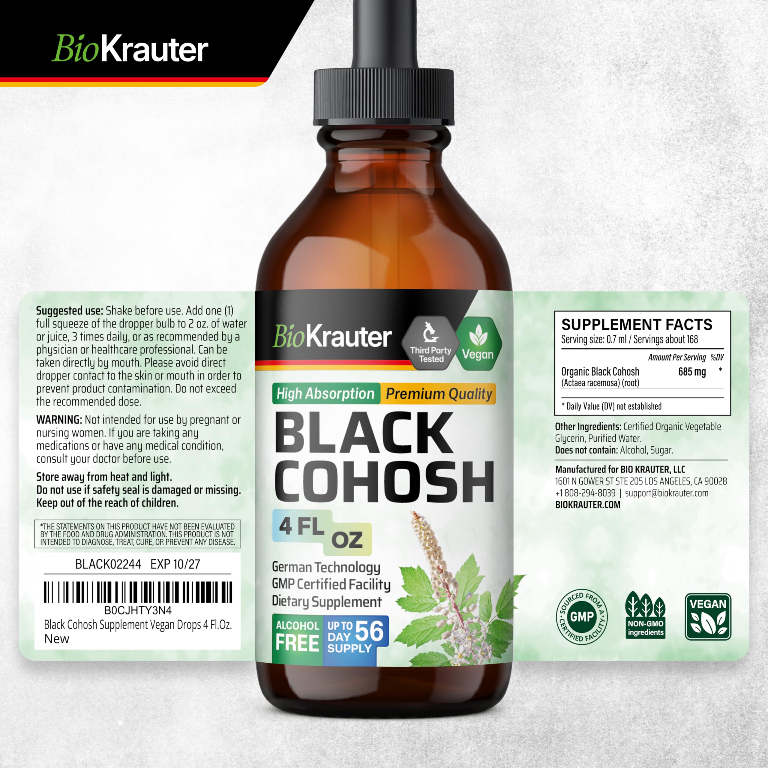 BIO KRAUTER shelf-ready packaging communicates non-GMO and alcohol-free attributes.