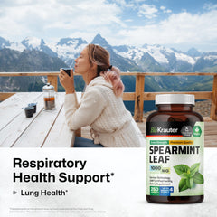 BIO KRAUTER spearmint capsules close-up showing vegan filler-free formula