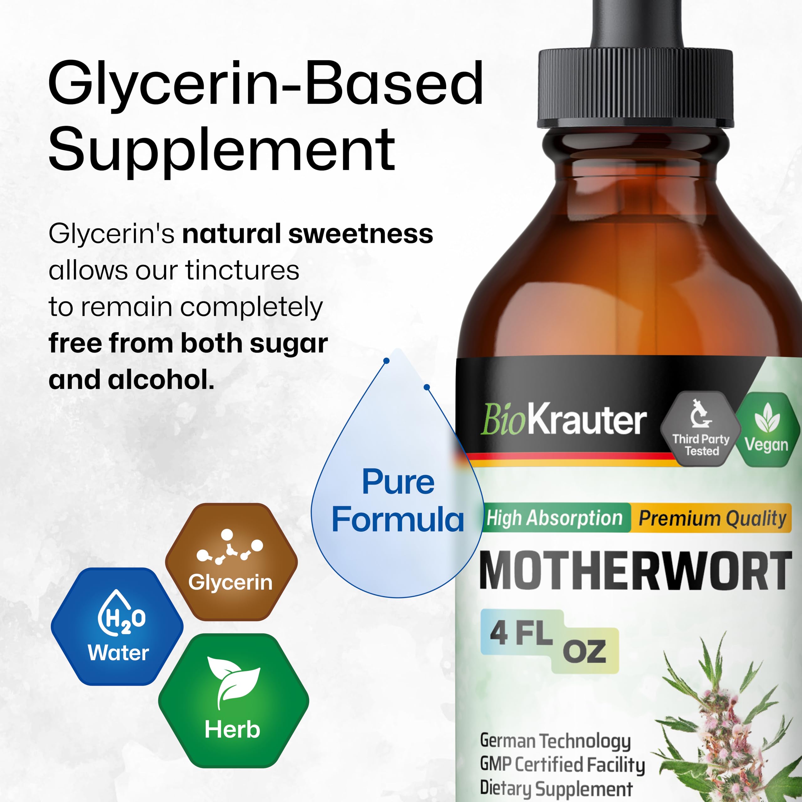 BIO KRAUTER vegan non-alcohol icon for lifestyle compatibility.