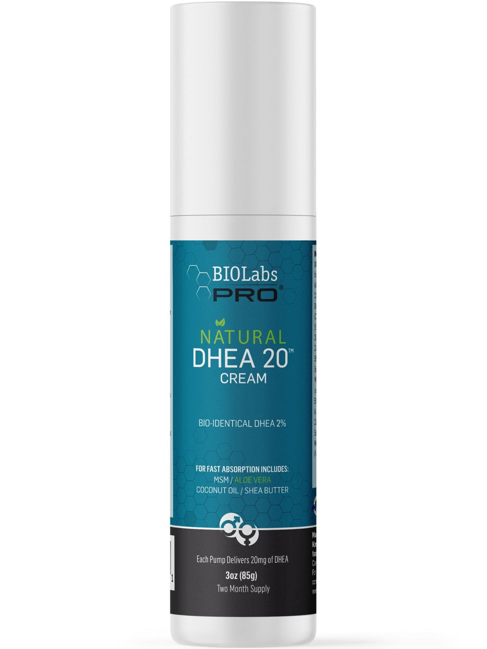 BIOLABS PRO DHEA cream bottle unscented for daily use