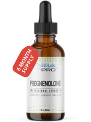 BIOLABS PRO pregnenolone oil bottle shown for hormone balance support.