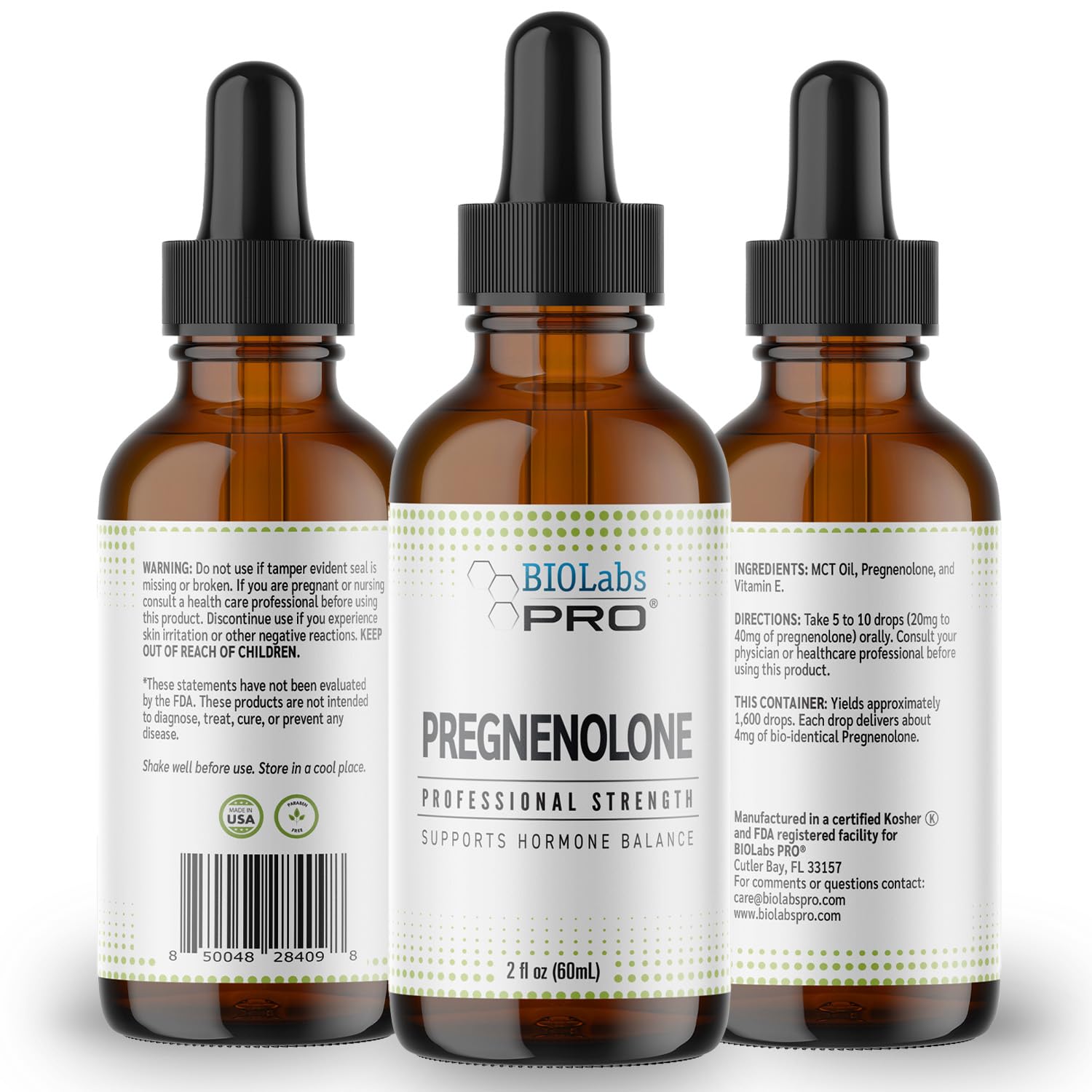 BIOLABS PRO pregnenolone oil pump highlights precise dosing.