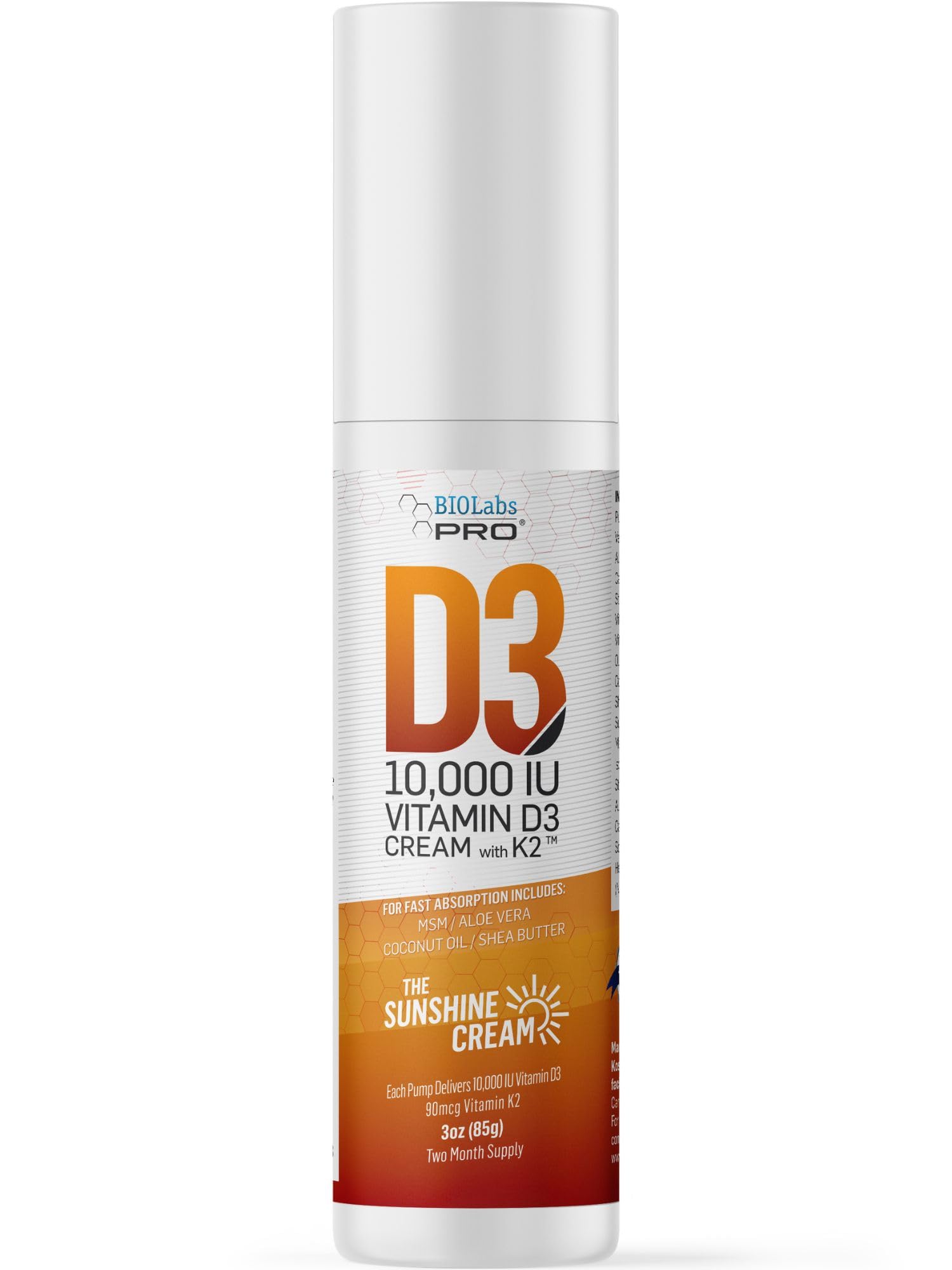 Biolabs Pro Vitamin D3 Cream bottle with immune-support formula.