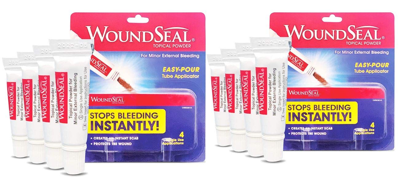 Biolife WoundSeal powder applied to a minor wound forms a protective seal.