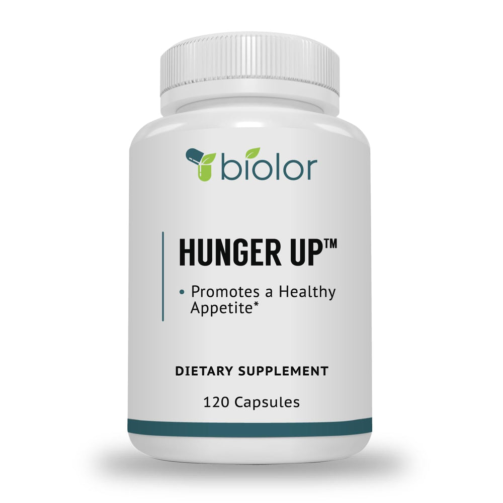 Biolor HungerUp bottle front showing natural appetite support