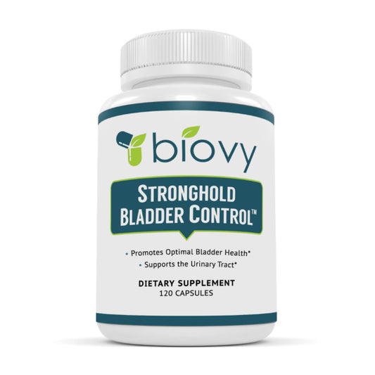 Biolor Stronghold bottle front view for daily bladder support and urinary comfort.