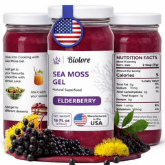Biolore wildcrafted sea moss elderberry 16 oz jar ready for daily energy support