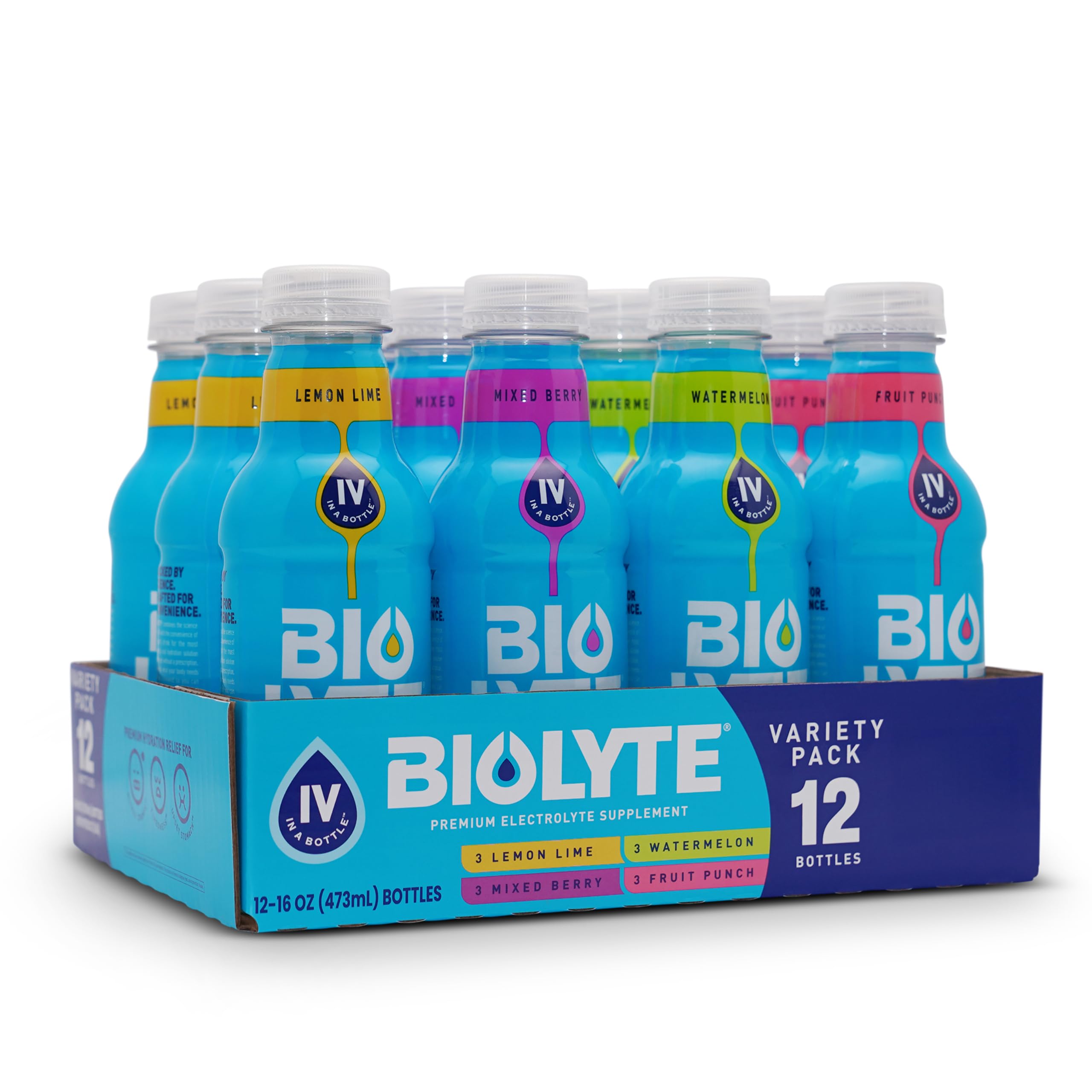 BIOLYTE electrolyte drink bottle for on-the-go hydration and refreshment.