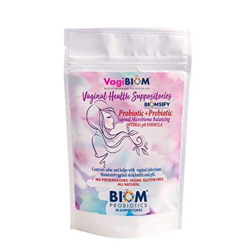 Biom Probiotics vaginal suppository box-front shows balanced pH support