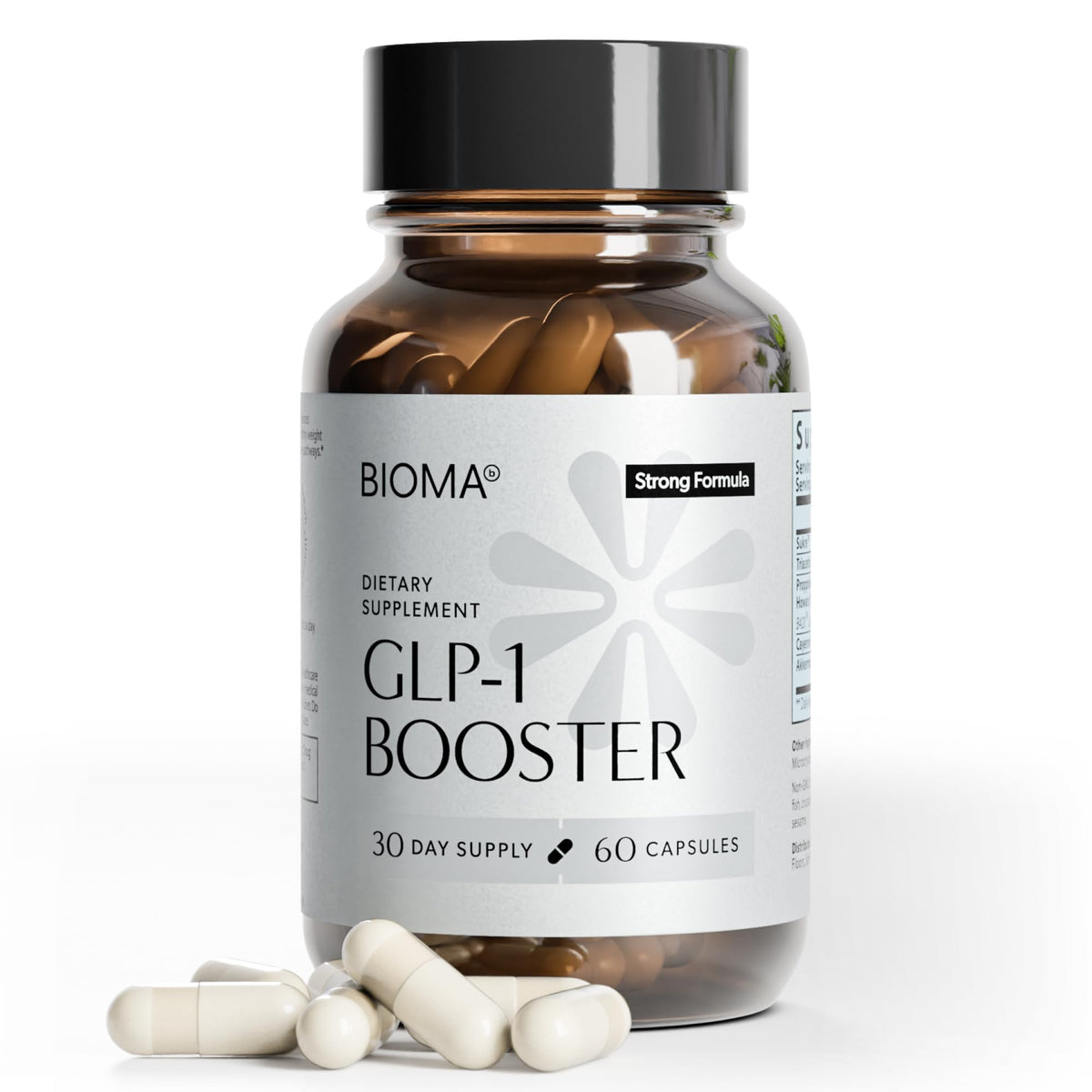 BIOMA GLP-1 Booster bottle front view for daily appetite awareness