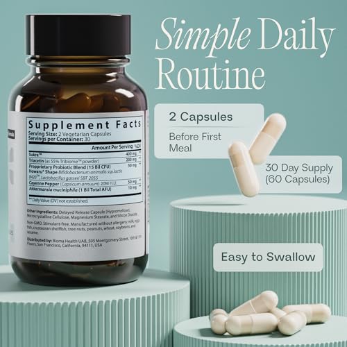 BIOMA GLP-1 Booster delayed-release capsules designed for intestinal delivery