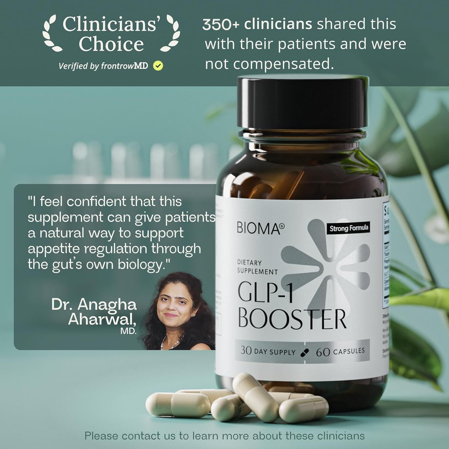 BIOMA GLP-1 Booster HOWARU Shape B420 and postbiotics blend for balanced appetite signals