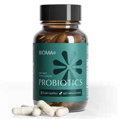 BIOMA Probiotics delayed-release capsules ensure targeted gut delivery for balanced digestion.
