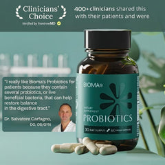 BIOMA Probiotics tributyrin feature may support gut lining comfort.