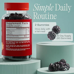 BIOMA gummies on a spoon demonstrate easy, mess-free daily dosing.