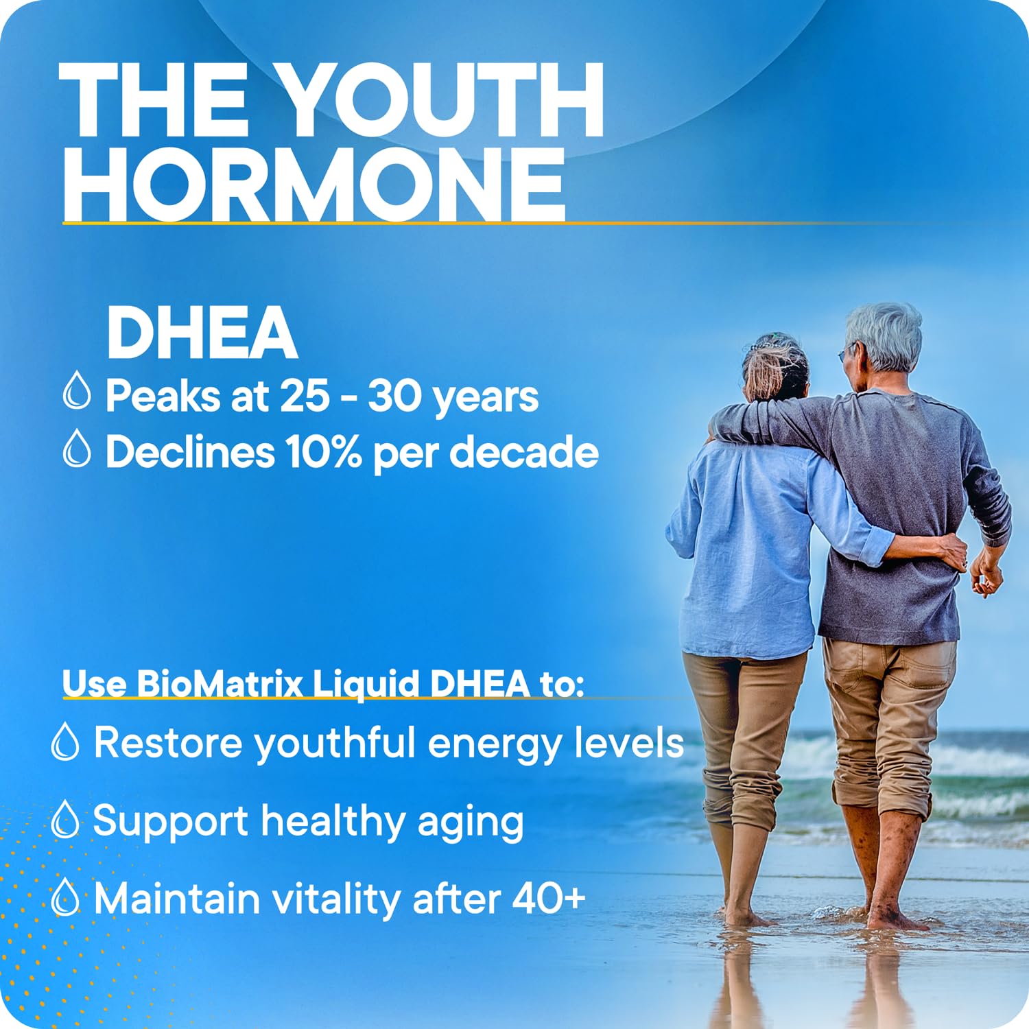 BioMatrix DHEA daily-use bottle on table invites routine.