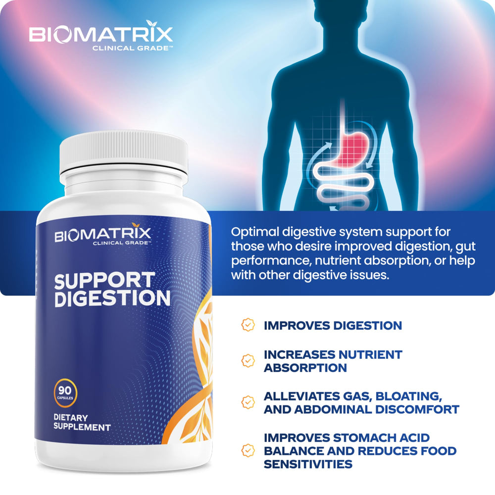BioMatrix pancreatin 10x enzyme blend suggests powerful breakdown of protein, carbs, and fats.