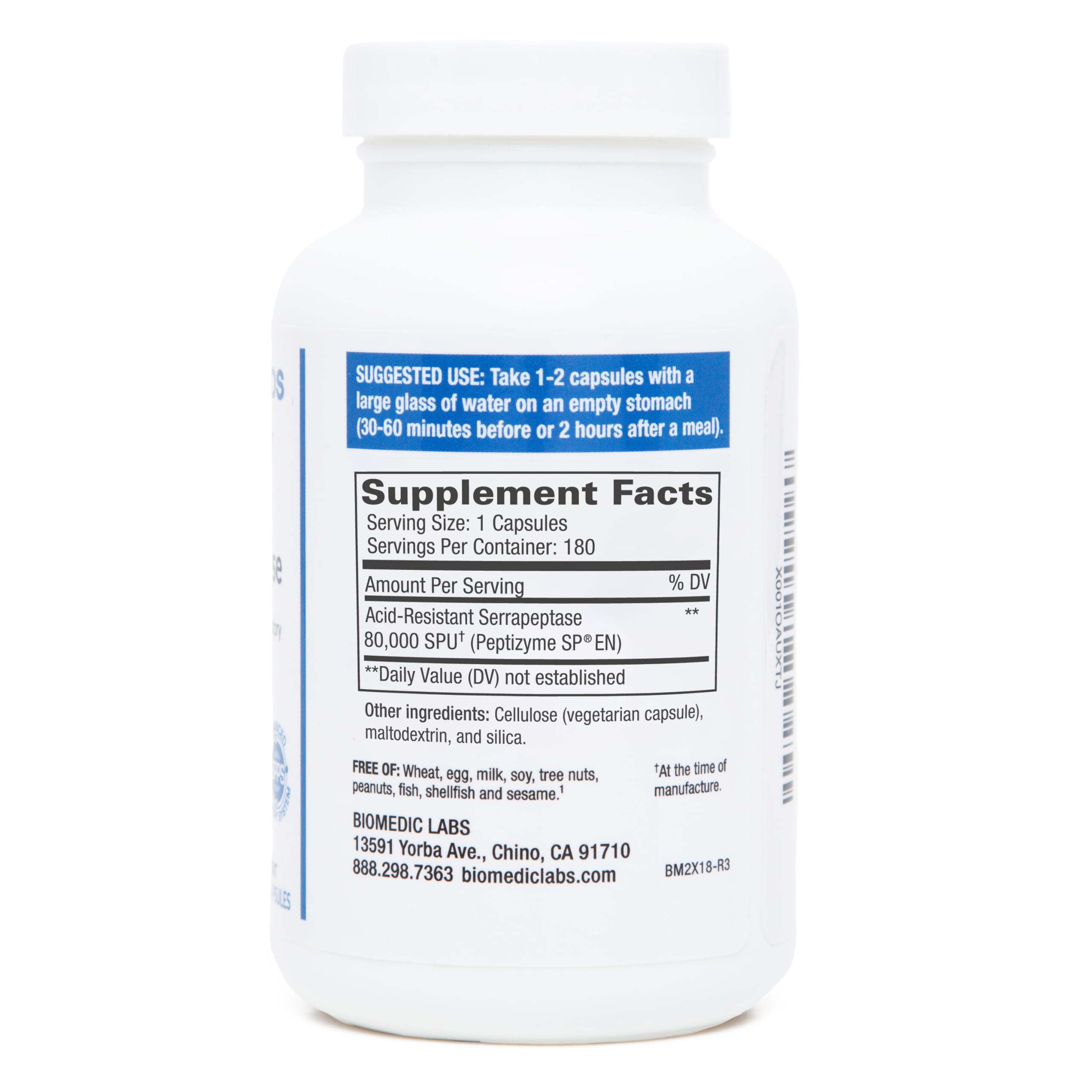 Biomedic Labs RX Serra-RX capsules for daily systemic enzyme support