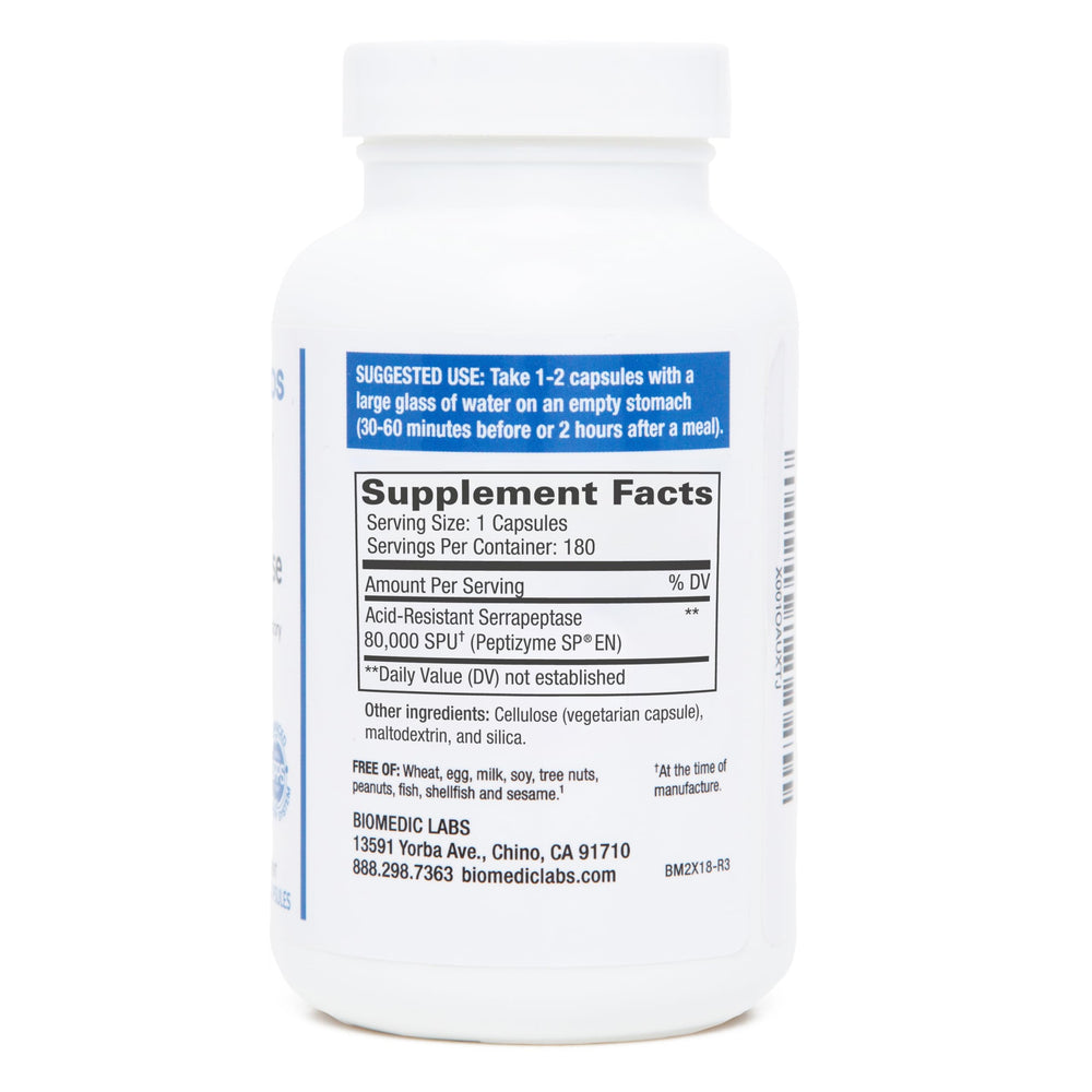 Biomedic Labs RX Serra-RX capsules for daily systemic enzyme support