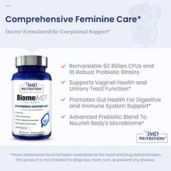 BiomeMD Probiotics for Women prebiotics-probiotics blend illustrates nourishing gut flora