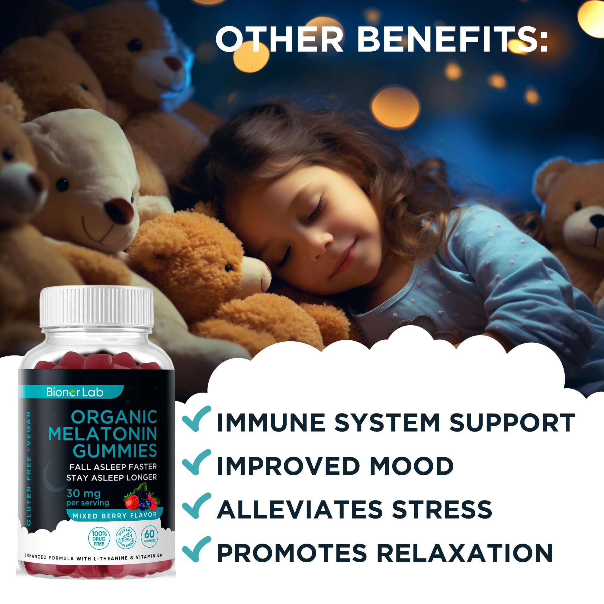 Gluten-free packaging image reinforces allergy-friendly choice for sensitive sleepers.