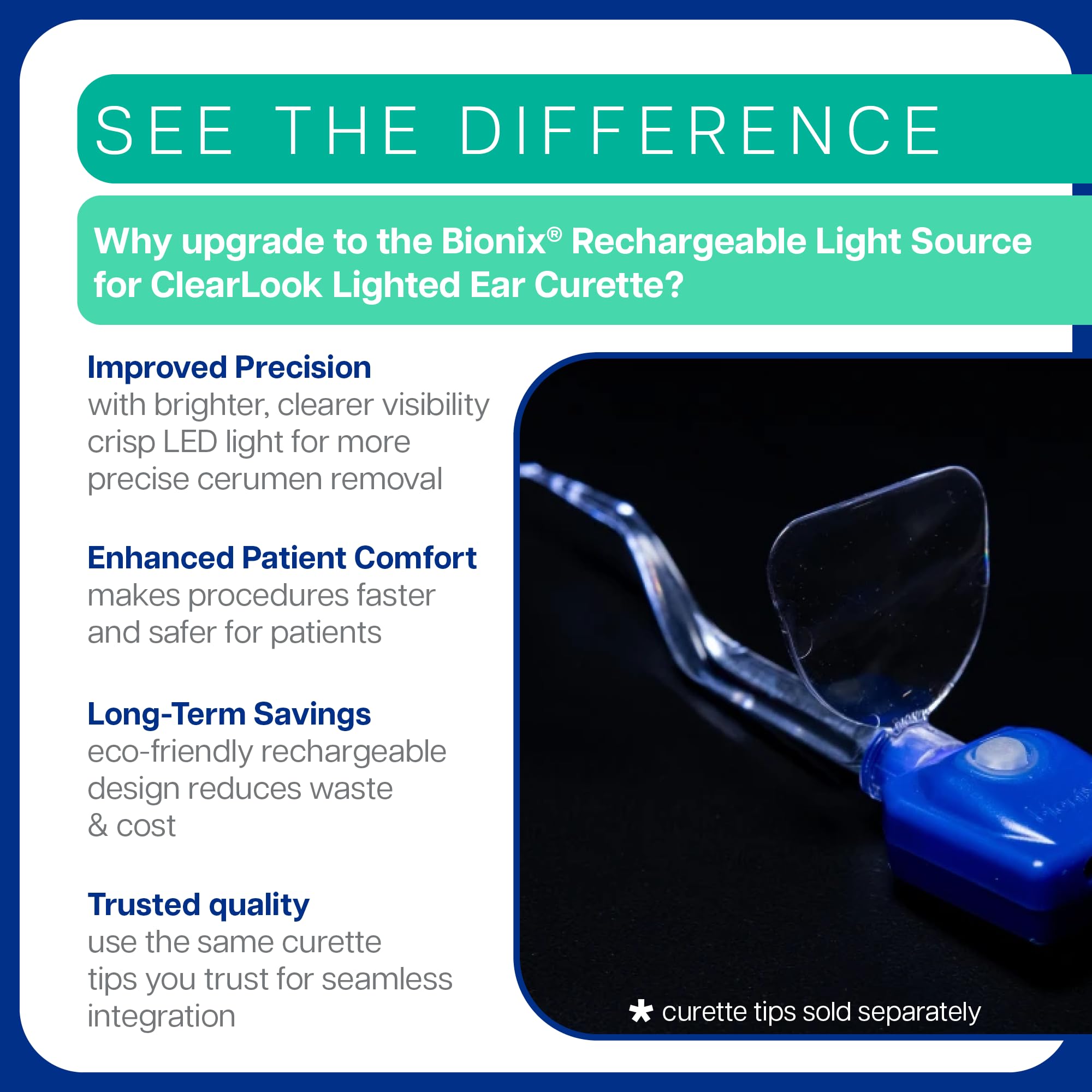 Bionix light source delivers consistent brightness during busy procedures.
