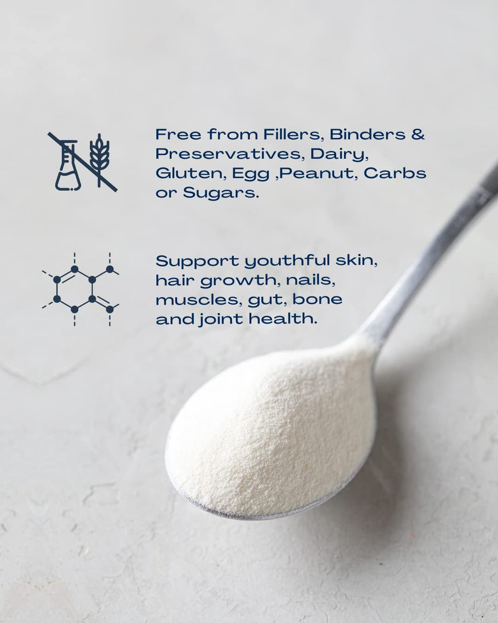 BioOptimal collagen peptides powder stirred into coffee