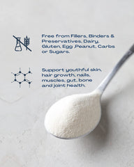 BioOptimal collagen peptides powder stirred into coffee