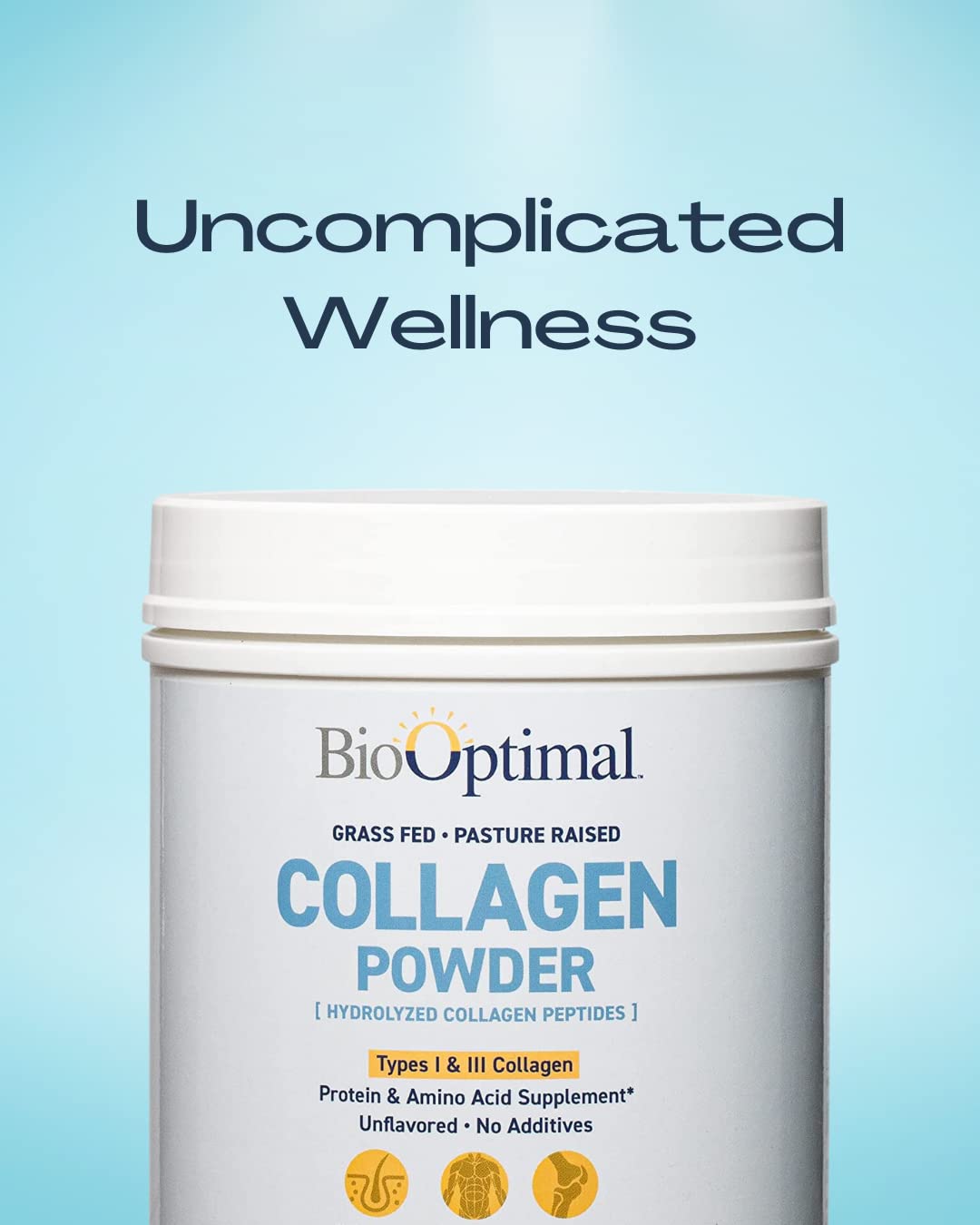 BioOptimal Collagen Peptides measuring scoop for easy daily use.