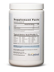 BioOptimal collagen peptides powder scoop being used in water
