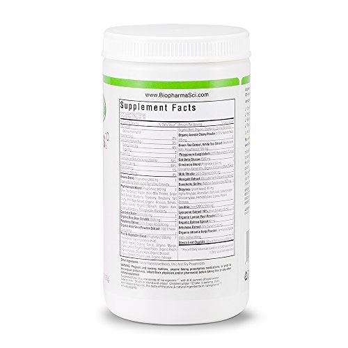 Biopharma NanoGreens strawberry shake beside smoothie for a convenient gut-friendly routine.
