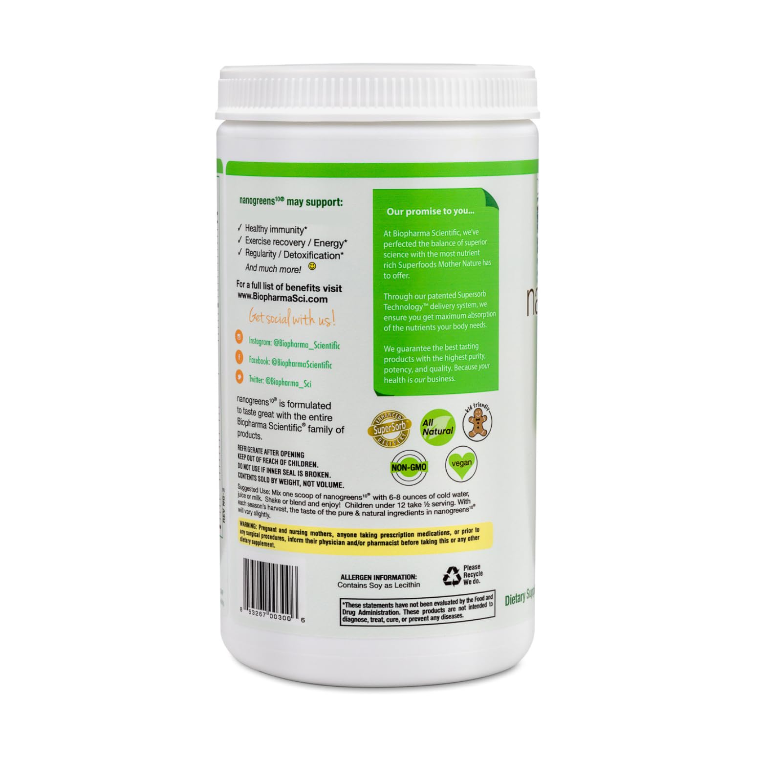 Pouring NanoGreens into a glass for a refreshing antioxidant-supported beverage.