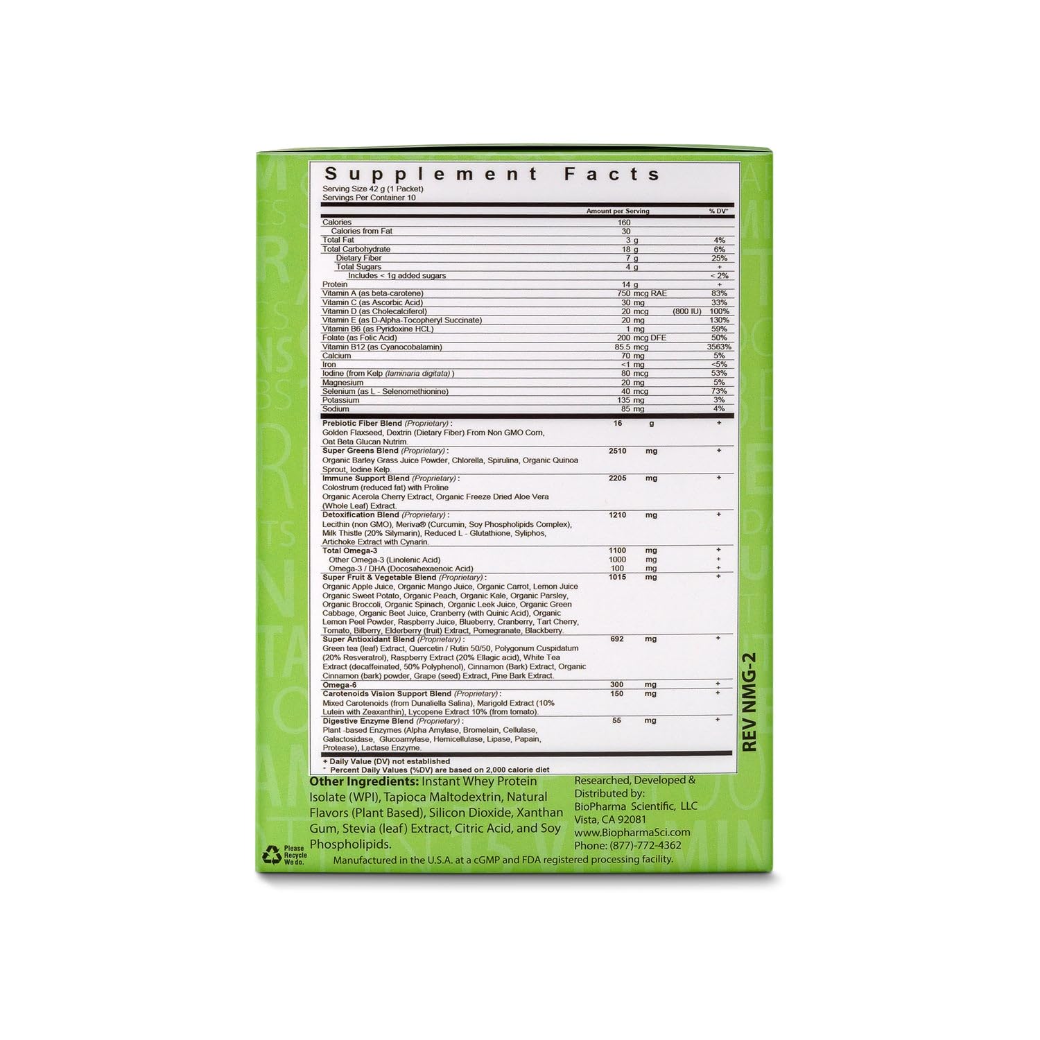 Biopharma Scientific NanoMeal quick, healthy meal for busy days