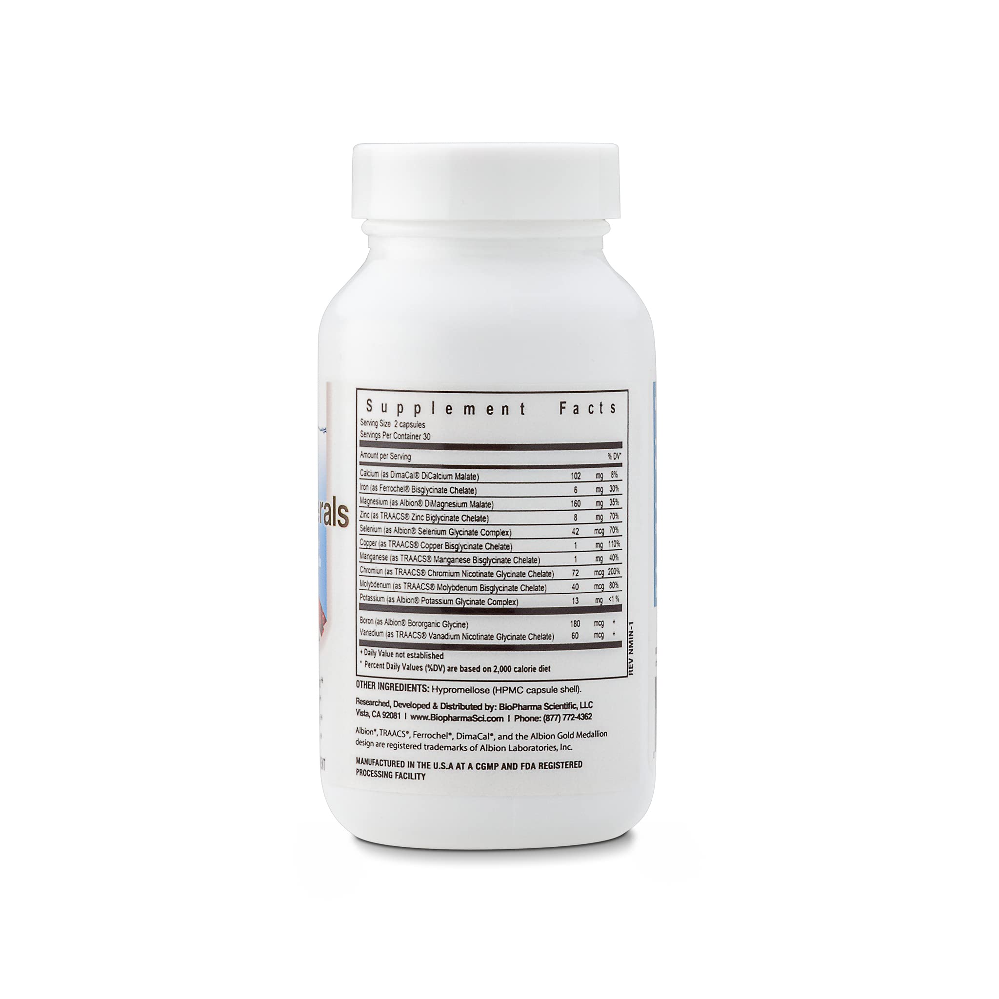NanoMinerals capsules in bottle illustrate complete multi-mineral support for daily health.