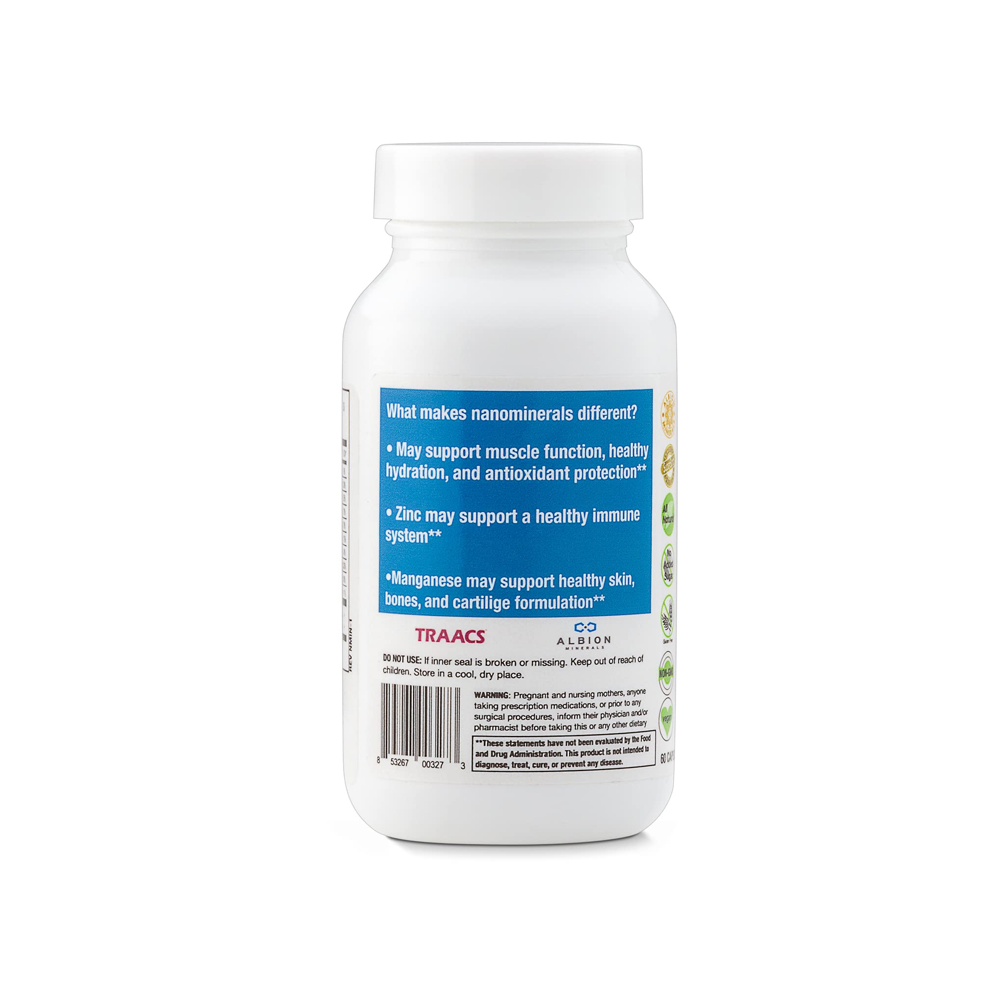 Biopharma Scientific NanoMinerals being poured suggests easy daily intake with meals.