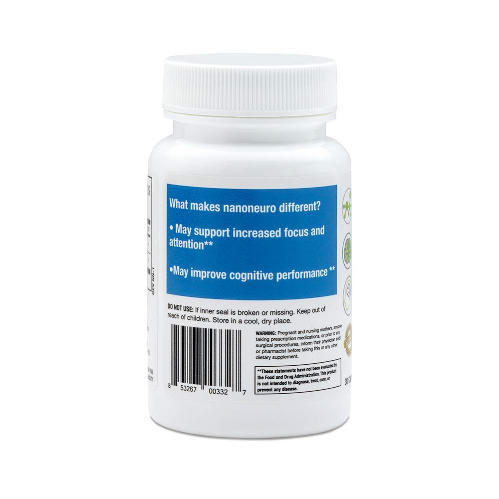 NanoNeuro capsules closeup showing NAC and L-Theanine blend