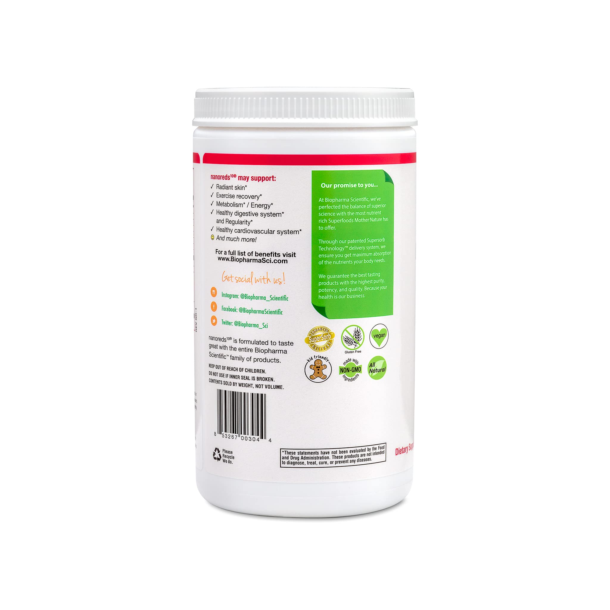 Ingredients blend featuring pomegranate and elderberry for antioxidants