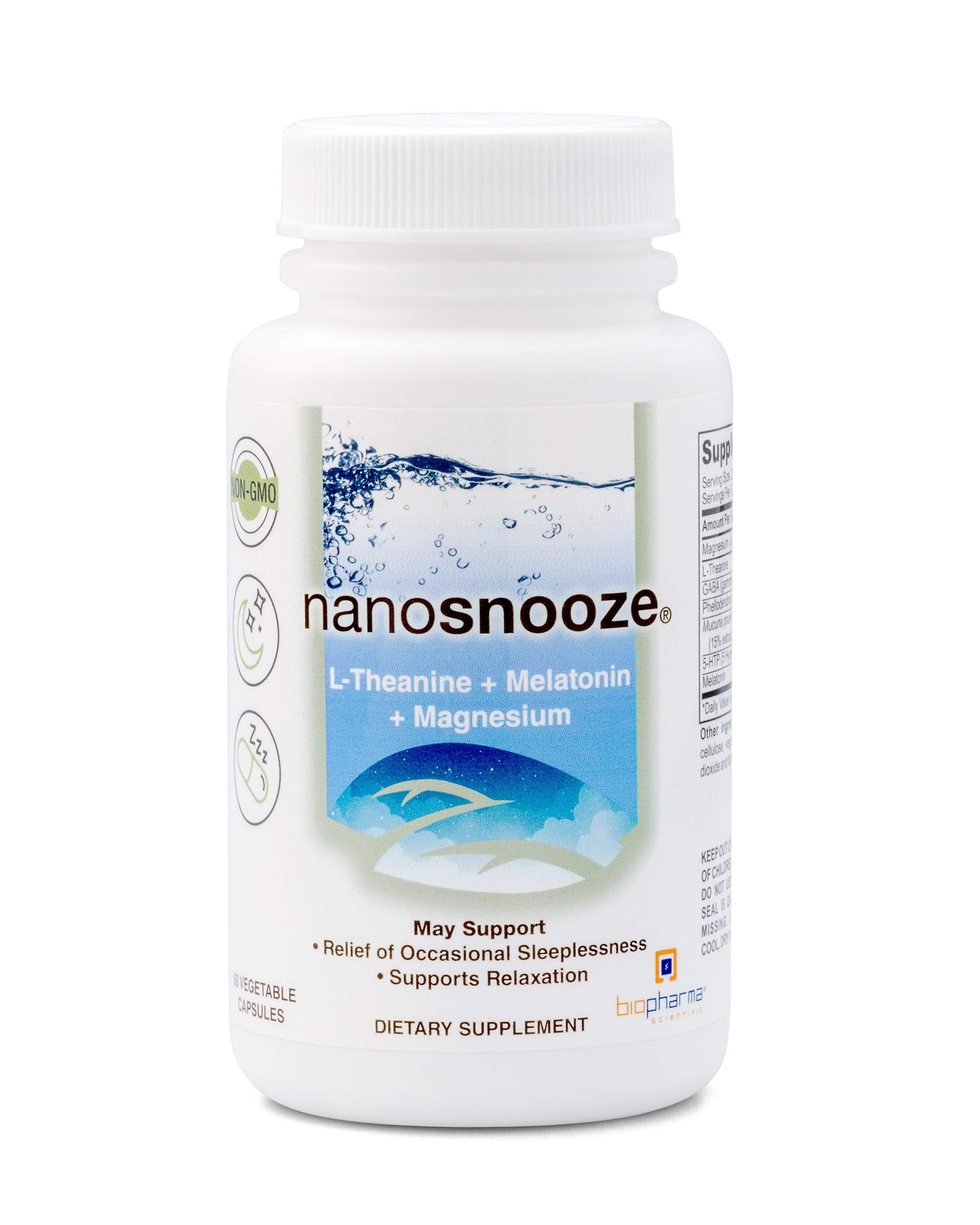 Biopharma Scientific NanoSnooze bottle being poured for a calm night