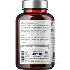 Biophix B-3 nicotinamide 500mg capsules in-container suggest on-the-go use.