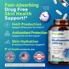 Biophix B-3 nicotinamide label notes flush-free experience for comfortable intake