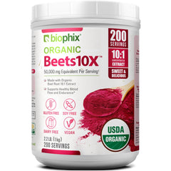 Biophix Beets10X bottle with beet root powder for convenient daily smoothies