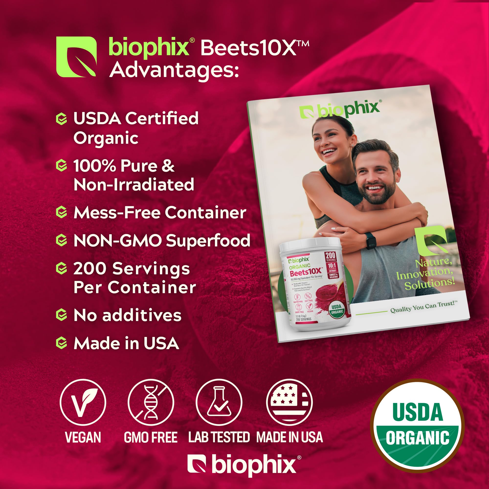 Biophix Beets10X powder dissolving in water for quick daily use
